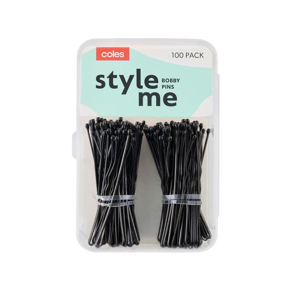 COLES BOBBY PINS BLACK 100 PACK