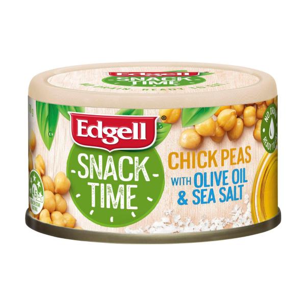 EDGELL SNACK CANS CHICK PEAS OLIVE OIL SEA SALT 70G