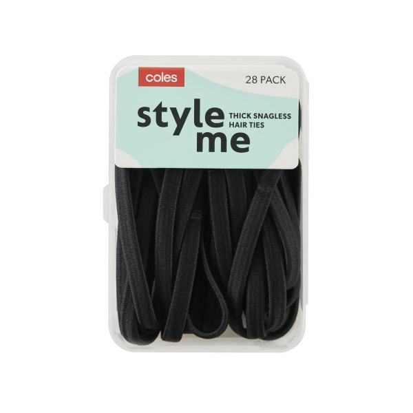 COLES PONYTAILER SNAGLESS THICK BLACK 28 PACK