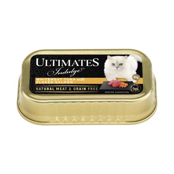 ULTIMATES INDULGE WHITEMEAT TUNA WITH FLAKED SALMON CAT FOOD 85GRAM