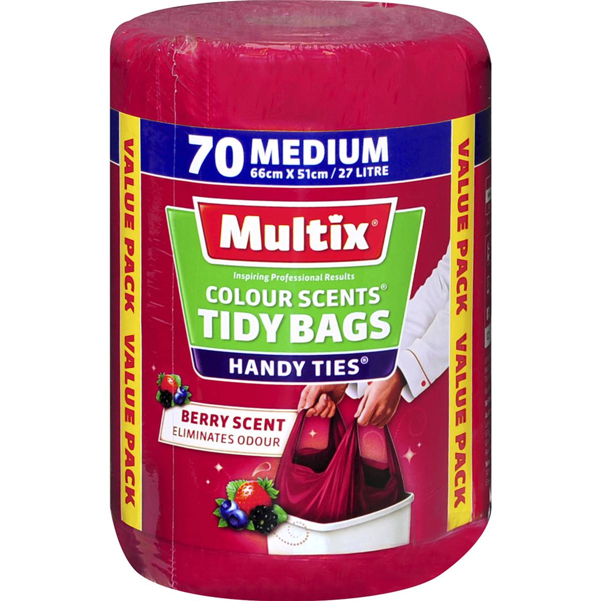 Multix Colour Scents Tidy Bags Medium Berry Scent 70 pack