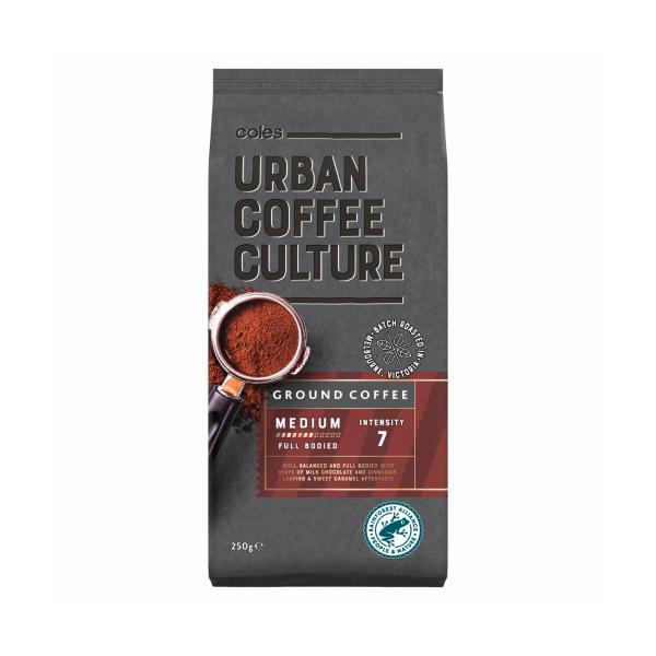 COLES URBAN COFFEE CULTURE MEDIUM ROAST GROUND 250G
