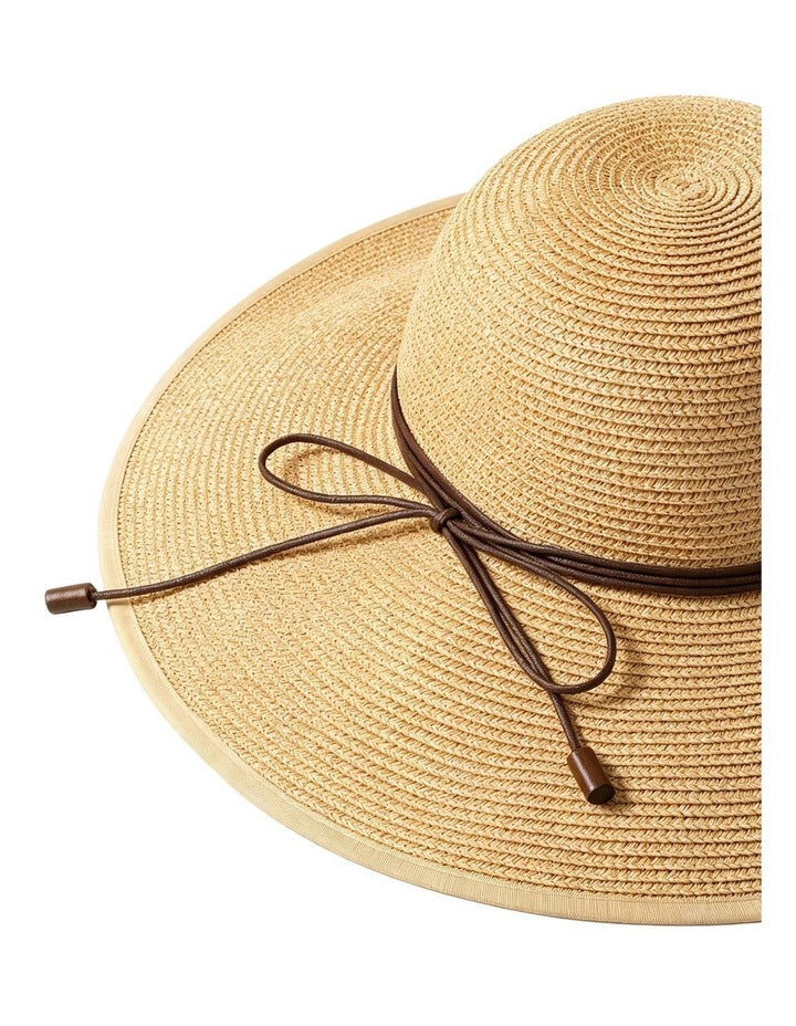 Gregory Ladner Wide Brim Sunhat With Tie Ghcf009M In Natural