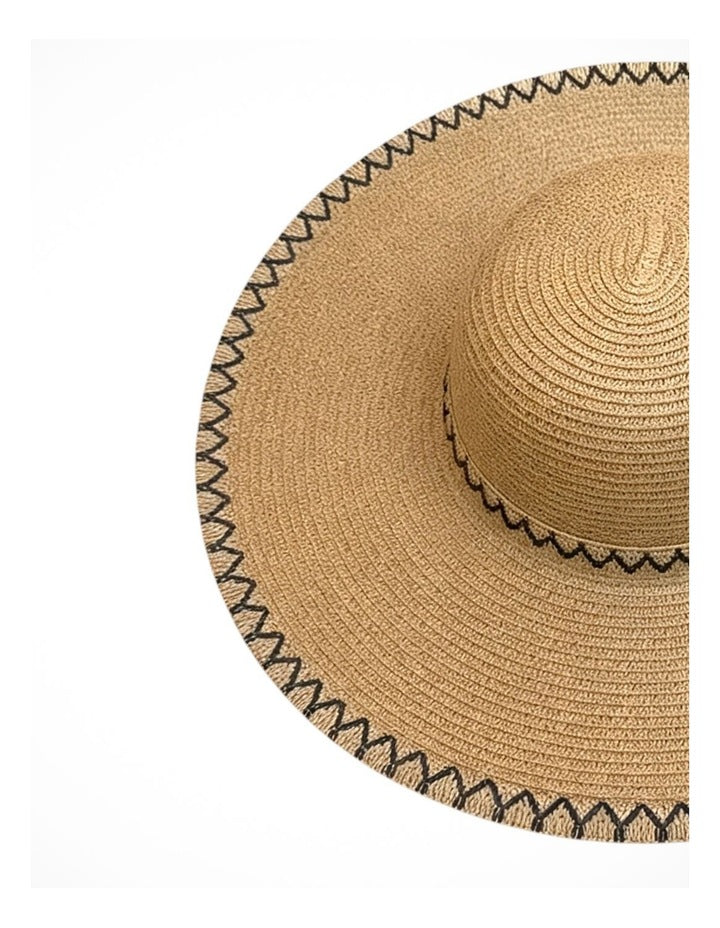 Gregory Ladner Wide Brim Sun Hat With Detailed Edge Ghcf014M In Natural