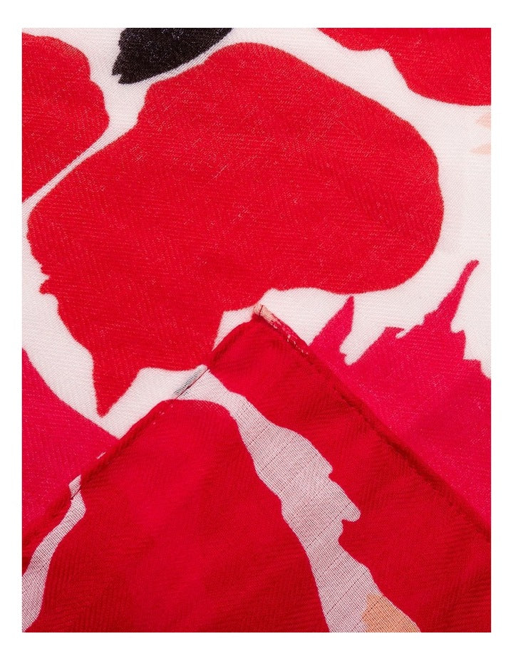 Gregory Ladner Floral Print Scarf Gnkf005M In Red
