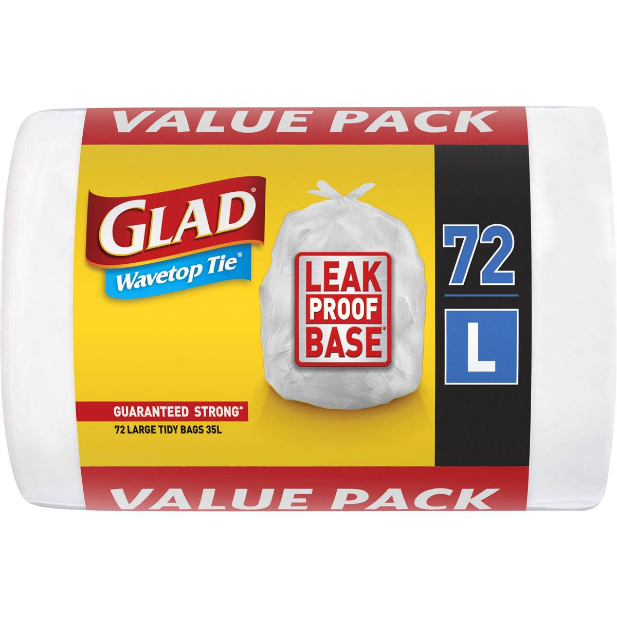 Glad Kitchen Tidy Bag Wavetop Large 72 Pack