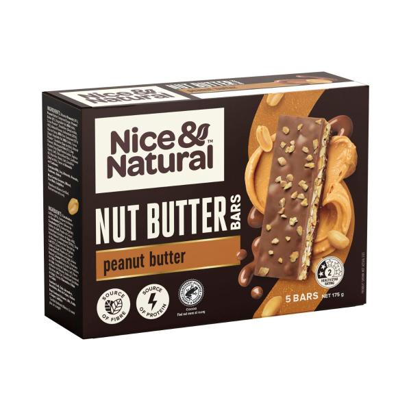 NICE & NATURAL NUT BUTTER BARS 175G:PEANUT BUTTER:.:175 GRAM