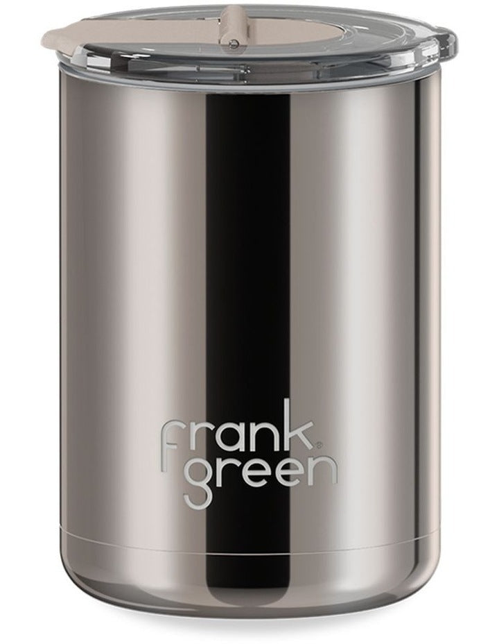 12oz/355ml Stainless Steel Coffee Cup with Hinged Screw Lid Moon Dust Chrome
