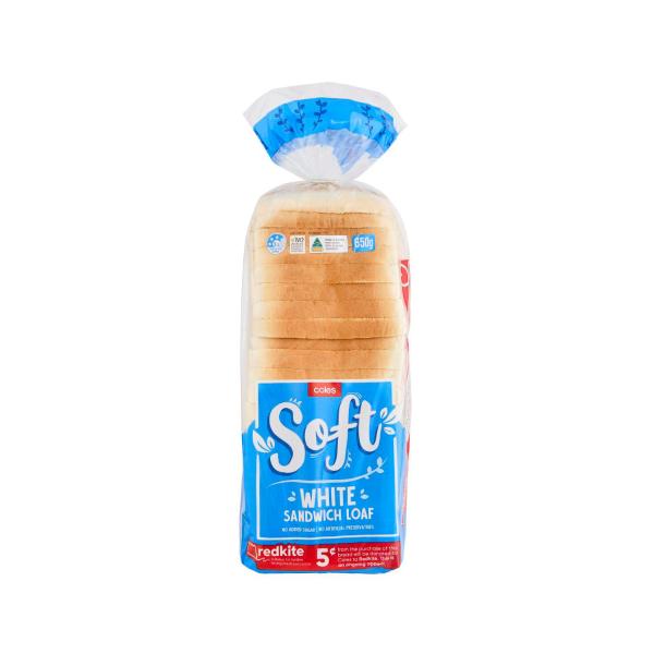 COLES SOFT WHITE SANDWICH 650GRAM