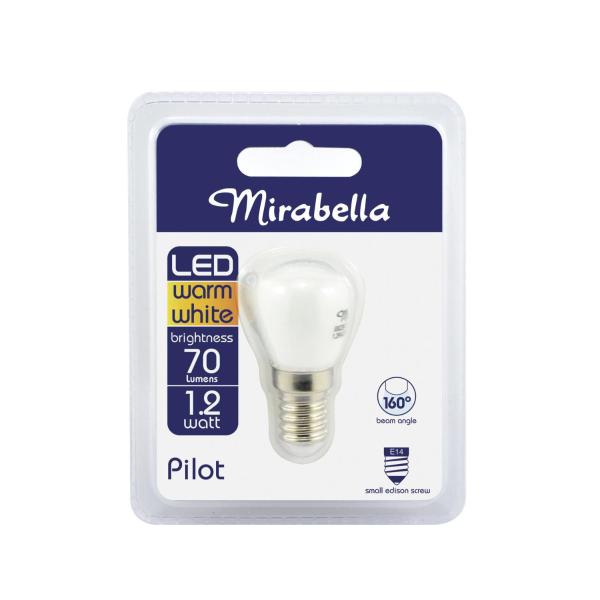 MIRABELLA LED WARM WHITE 70 LUMENS 1.2 WATT PILOT GLOBE ES