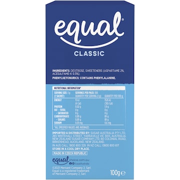 Equal Sweetener Sachets 100 pack