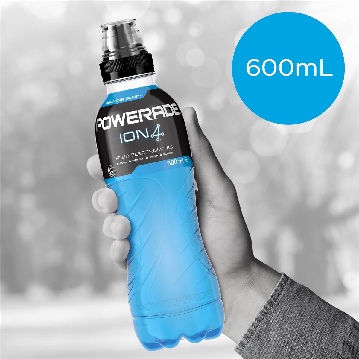 Powerade Ion4 Mountain Blast Sports Drink Sipper Cap 600ml