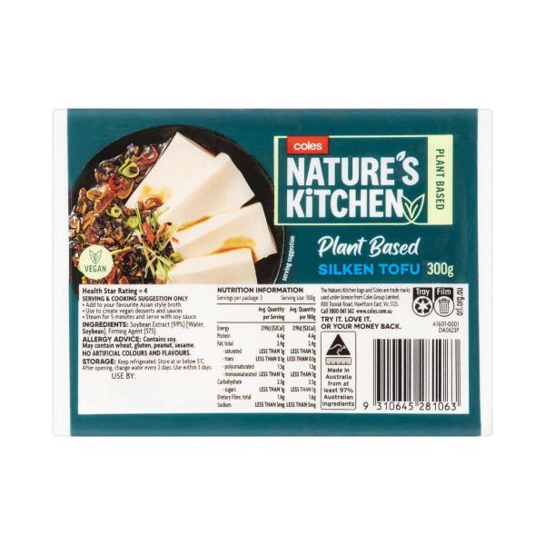 COLES NATURE'S KITCHEN SILKEN TOFU 300G