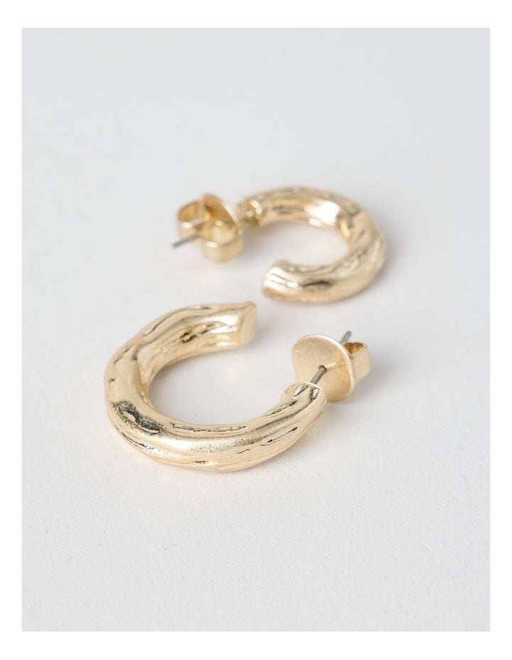 Matte Hoop Earrings 2-Pack in Gold