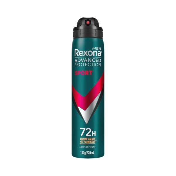 REXONA MEN DEODORANT 72HR ADVANCED AEROSOL SPORT 220ML