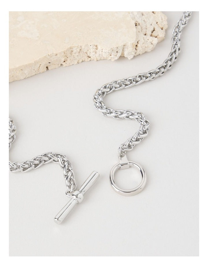 Twisted Rope Chain Necklace in Silver