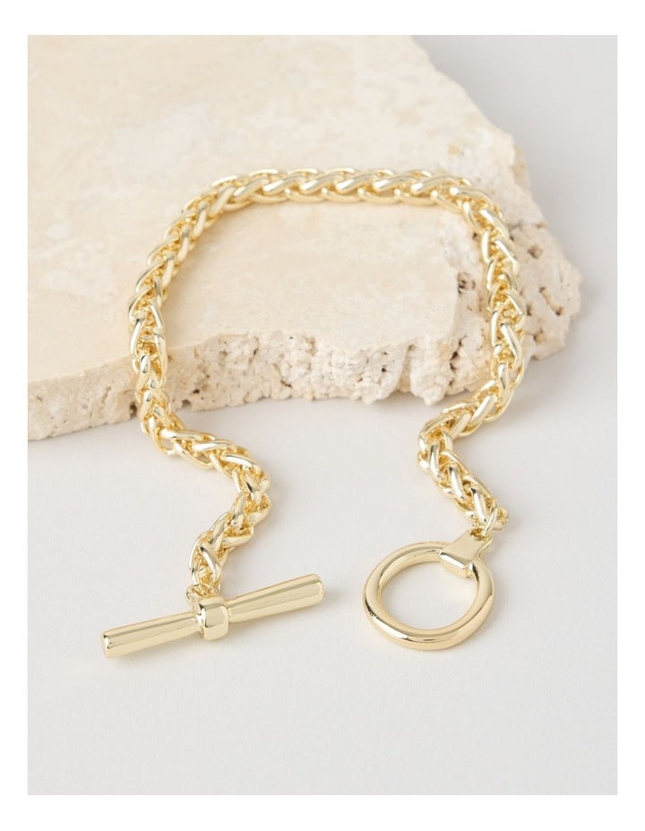 Twisted Rope Chain Bracelet in Gold