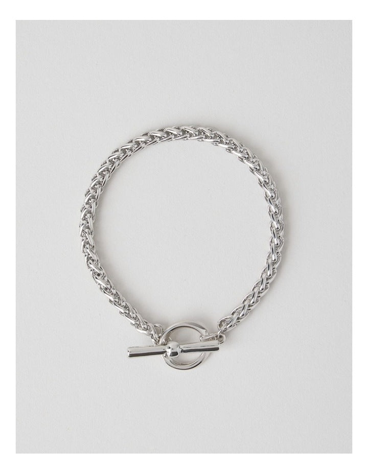 Twisted Rope Chain Bracelet in Silver
