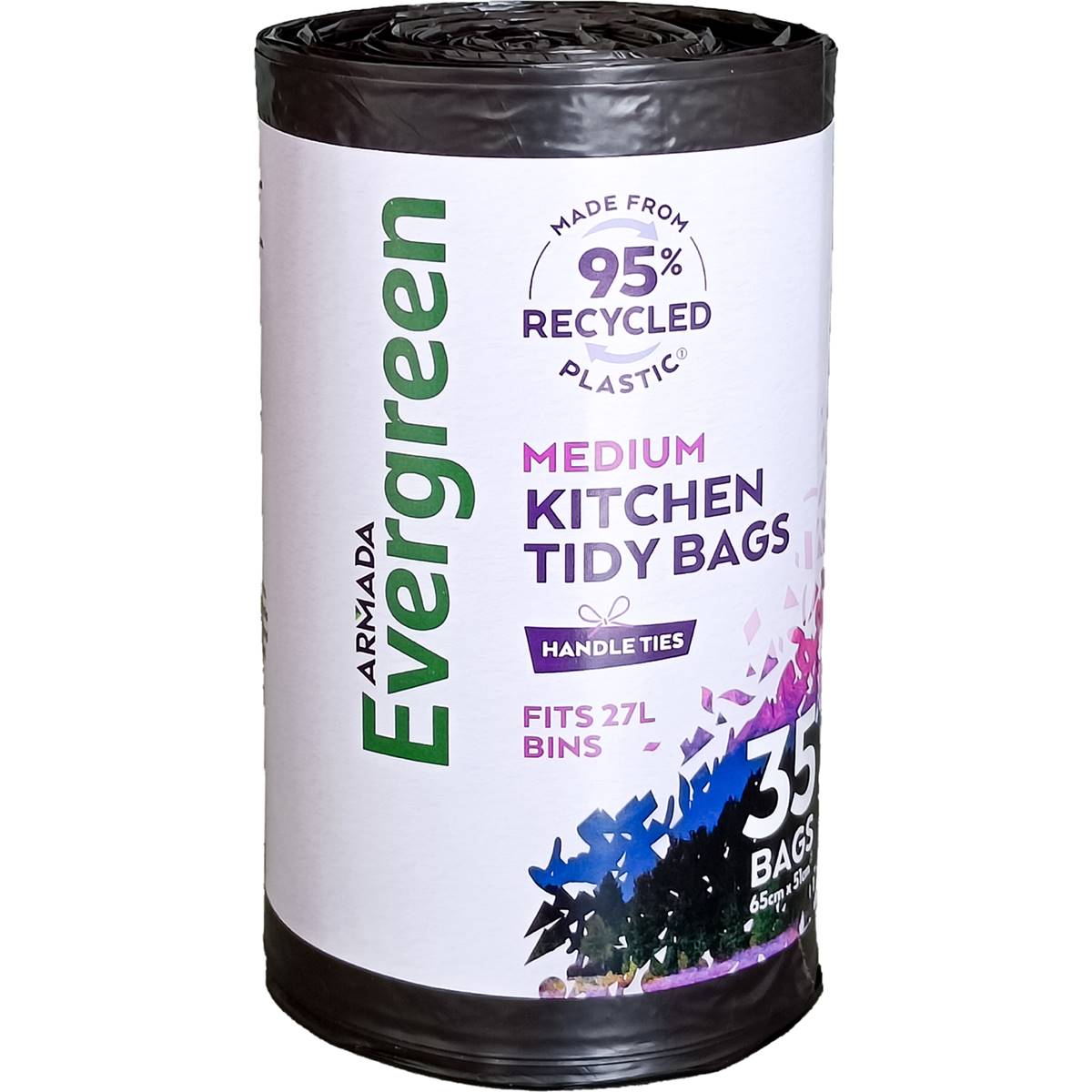 Armada Evergreen Kitchen Tidy Garbage Bags Medium 35 pack