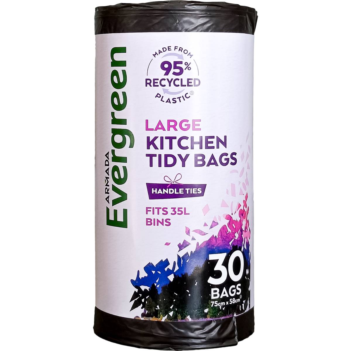 Armada Evergreen Kitchen Tidy Garbage Bags Large 30 pack