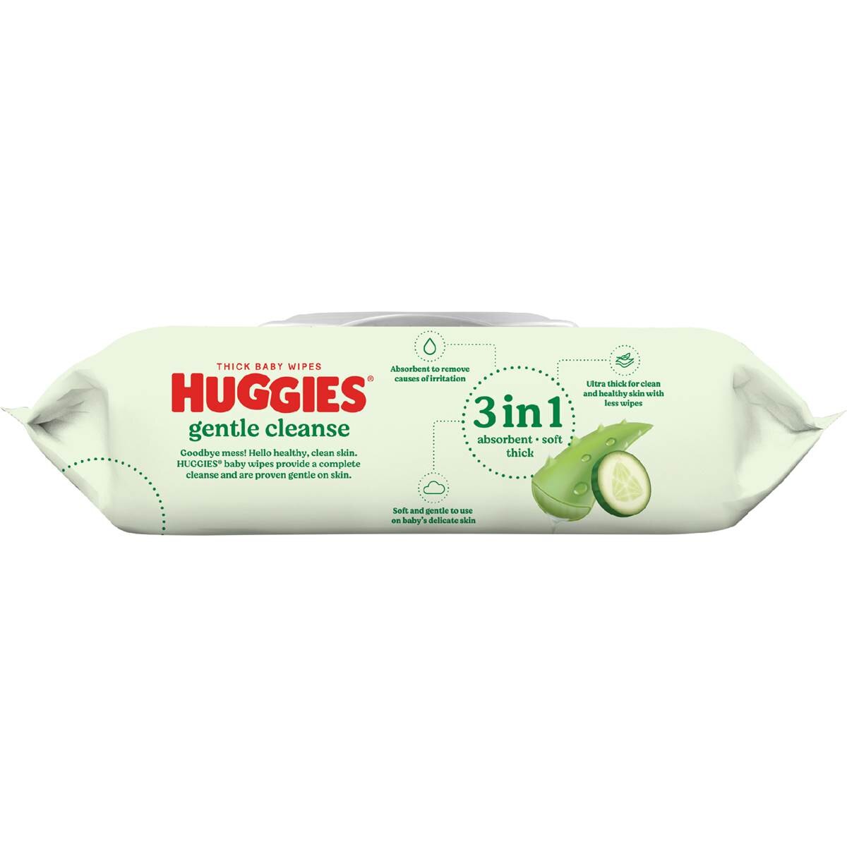 Huggies Thick Baby Wipes Cucumber & Aloe 80 Pack