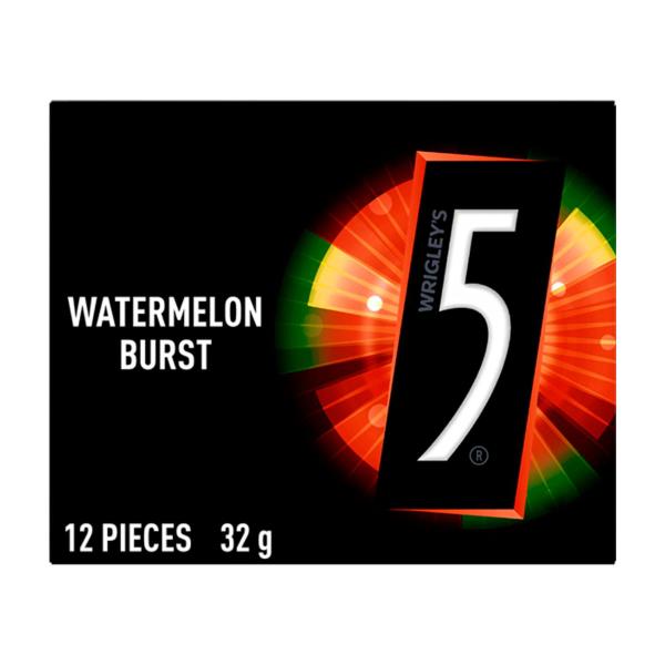 5 GUM WATERMELON BURST SUGAR FREE GUM 12PC 32G