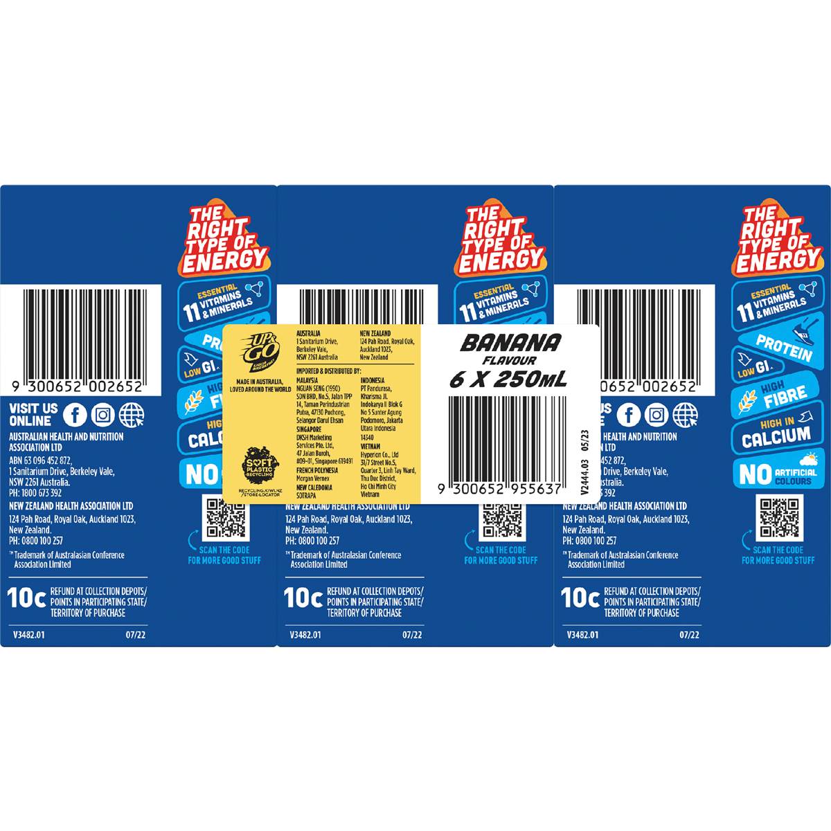 Up&Go Liquid Breakfast Banana 250mL x 6 pack