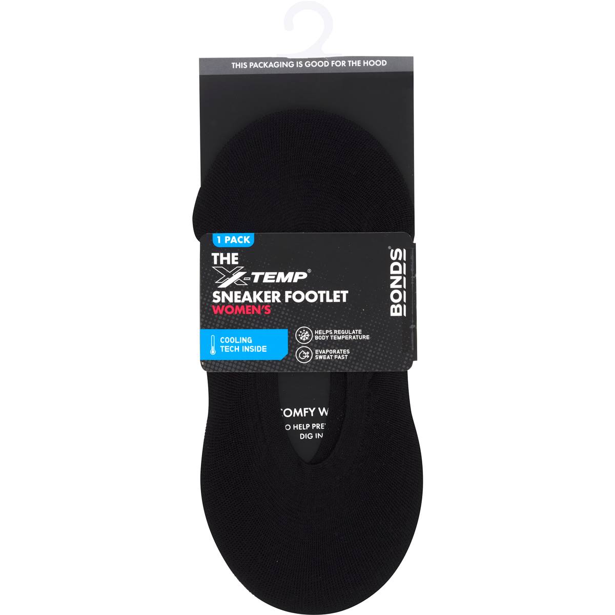 Bonds No Show Footlets Black (3-8 & 8-11) Each