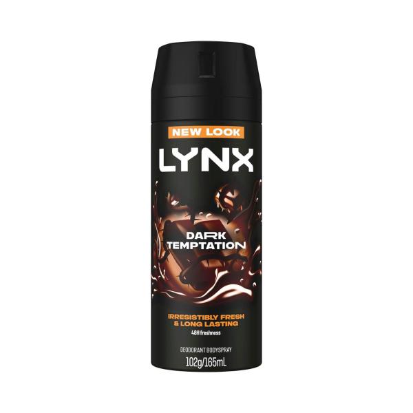 LYNX DEODORANT BODY SPRAY DARK TEMPTATION 165ML