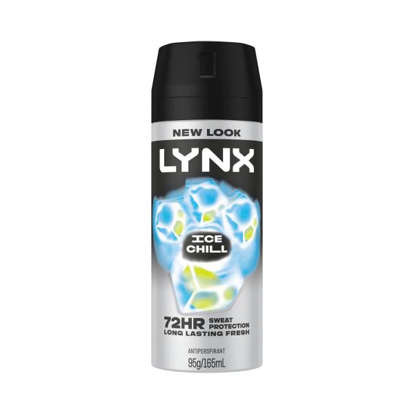 LYNX DEODORANT BODY SPRAY 72HR ANTIPERSPIRANT ICE 165ML