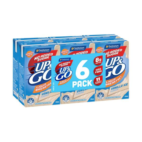 SANITARIUM UP&GO LIQUID BREAKFAST 6X250ML:VANILLA ICE:NAS:6X250ML