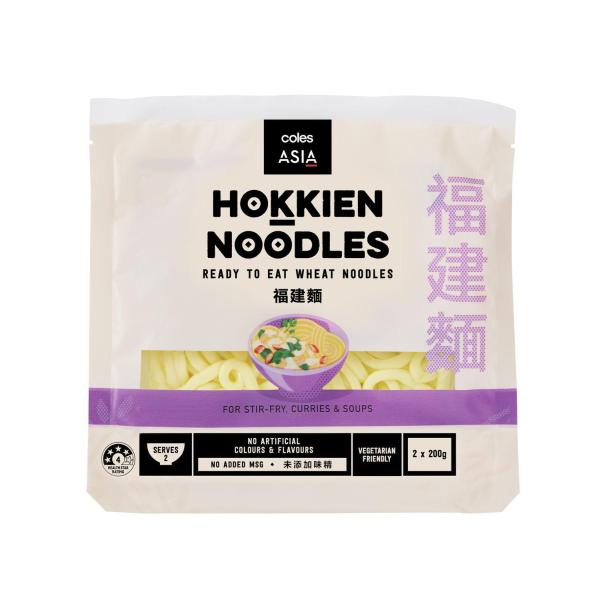 COLES ASIA HOKKIEN RTE NOODLES 2X200G