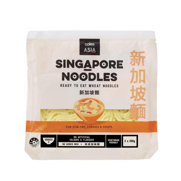 COLES ASIA SINGAPORE RTE NOODLES 2X200G