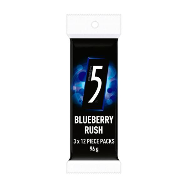 5 GUM BLUEBERRY SUGAR FREE CHEWING GUM 3PK 96G