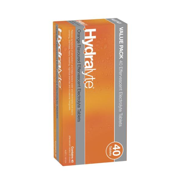 HYDRALYTE EFFERVESCENT TABLETS ORANGE 40PACK