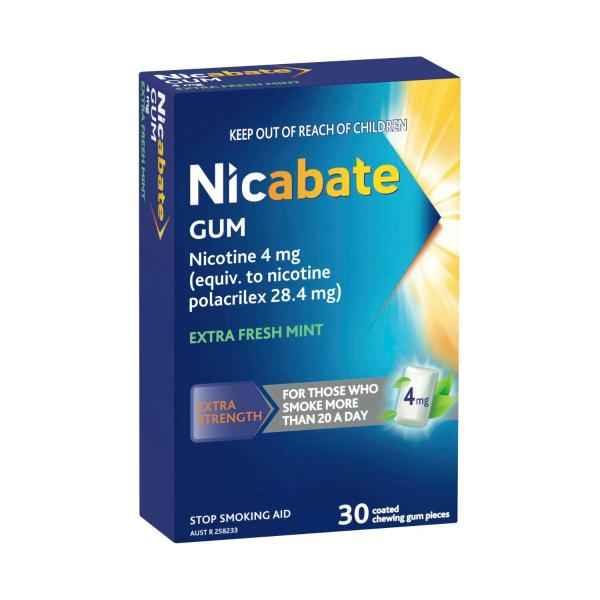 NICABATE CHEWING GUM 4MG 30PACK