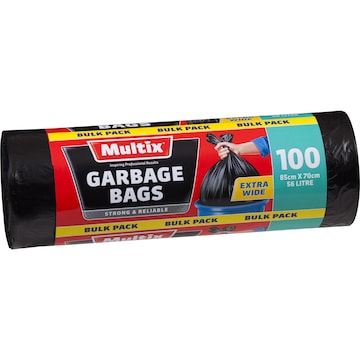 Multix Extra Wide 56L Garbage Bags 100 pack