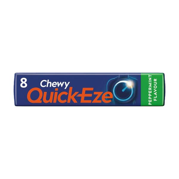 CHEWY QUICK-EZE HEARTBURN & ACID INDIGESTION PEPPERMINT FLAVOUR TABLETS 8 PACK