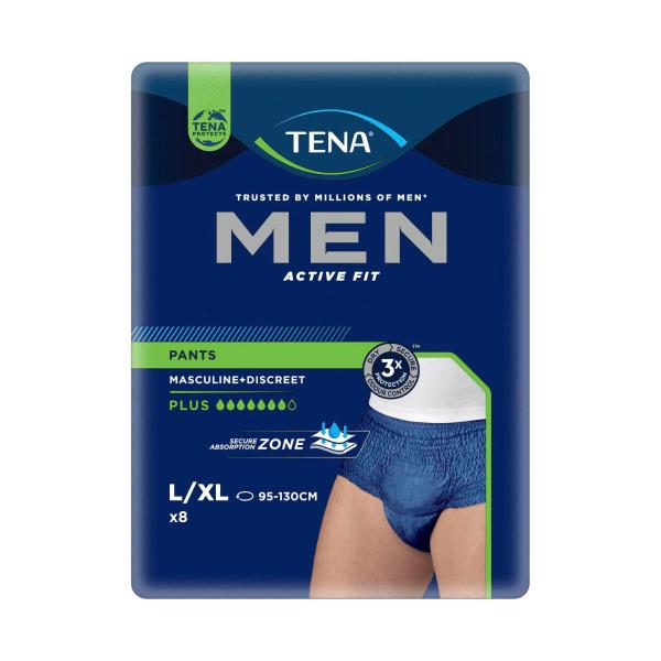 Men Active Fit Plus Navy Incontinence Pants L/XL
