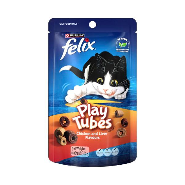 FELIX PLAY TUBES CHICKEN AND LIVER CAT TREATS 50 GRAM