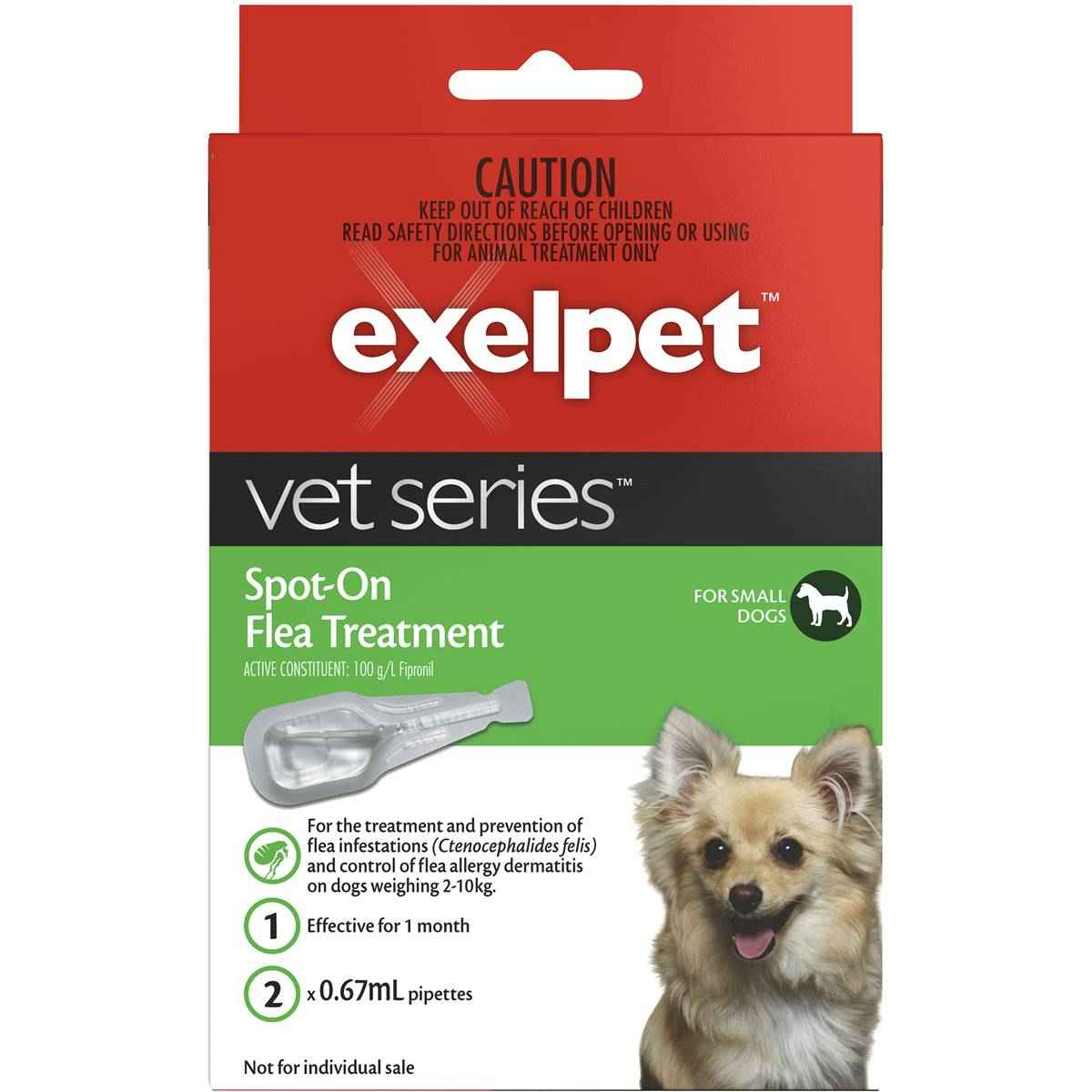 Exelpet Vet Series Treatment Spot On Flea Small Dog 2 pack