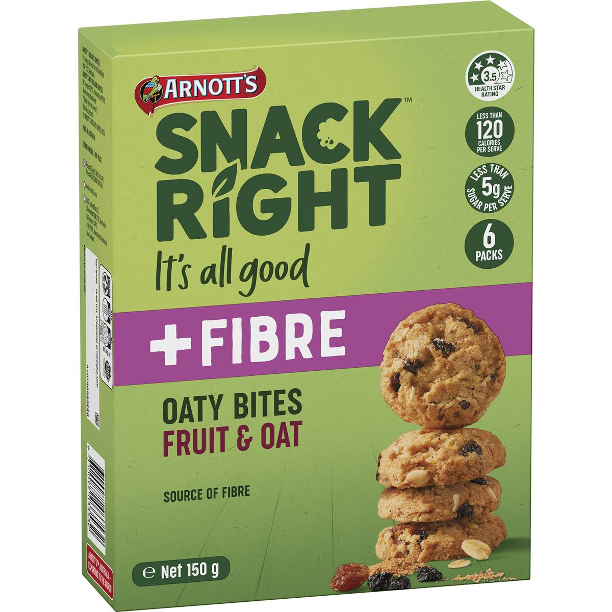 Arnotts Snack Right Oaty Bites Fruit & Oat 6 pack