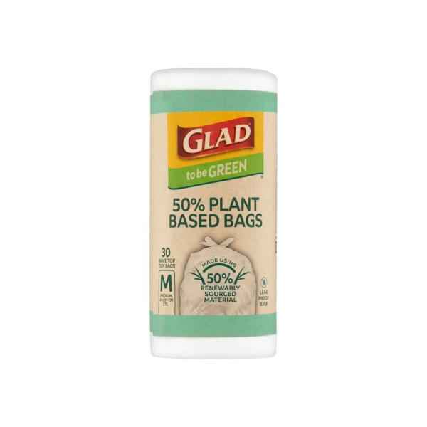 GLAD TO BE GREEN PLANT BASED KT BAGS MED 30 PACK