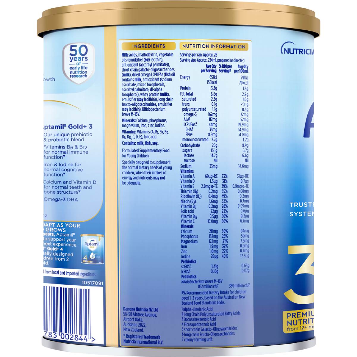 Aptamil Gold+ 3 Toddler Milk Formula From 1+ Year 900g