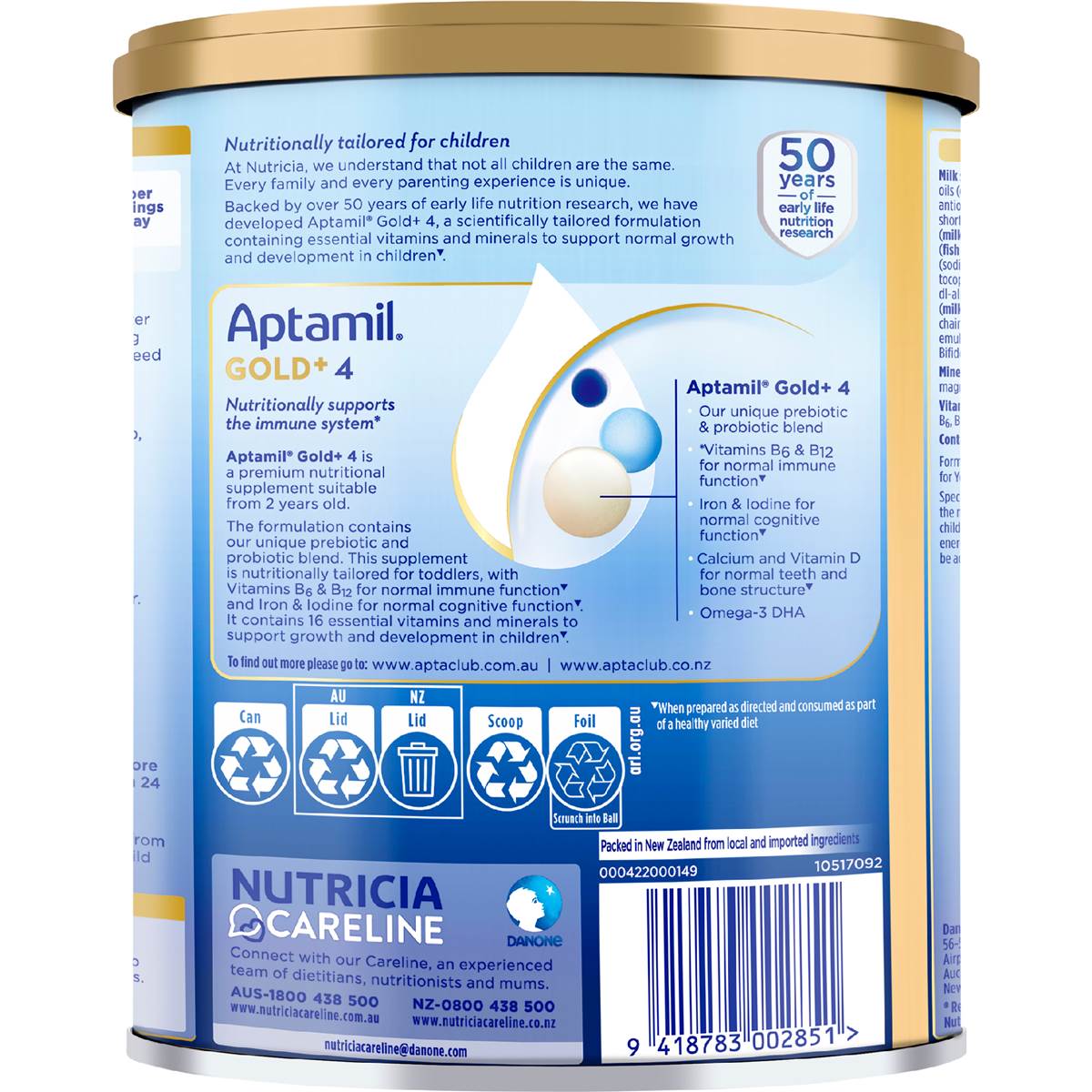 Aptamil Gold+ 4 Junior Milk Formula From 2+ Years 900g