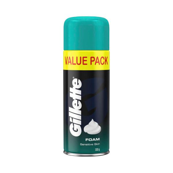 GILLETTE SHAVING FOAM SENSITIVE SKIN VALUE PACK 333G