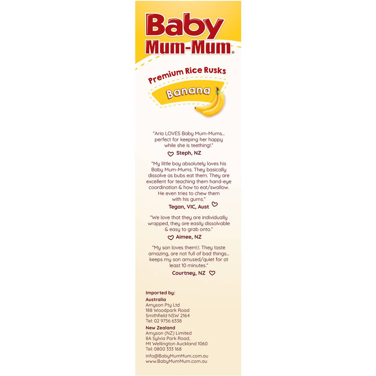 Baby Mum-Mum Snack Banana Rice Rusk 18 pack