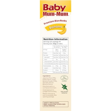 Baby Mum-Mum Snack Banana Rice Rusk 18 pack