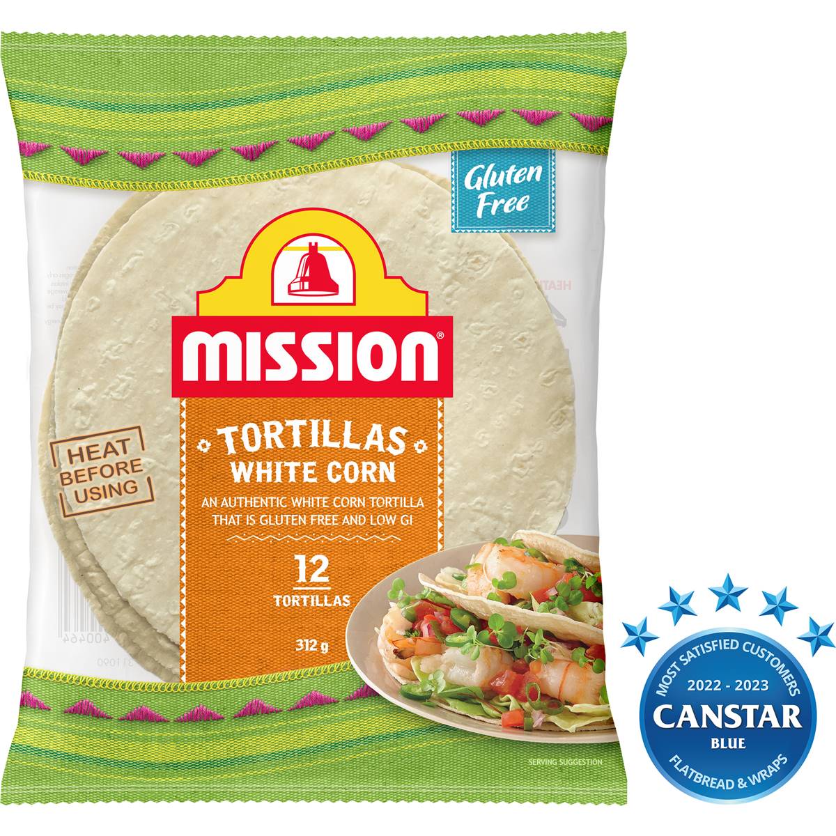 Mission White Corn Gluten-Free Tortillas 12 Pack
