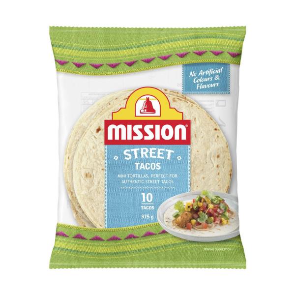 MISSION STREET TACOS 10 PACK 375G
